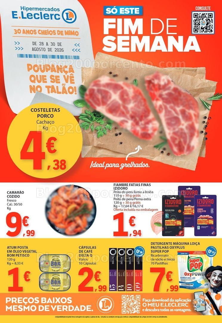 Antevisão Folheto E-LECLERC Promoções Fim de Semana - 28 a 30 agosto